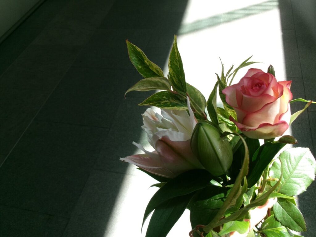 お気に入りの花屋さんで買った、お花のブーケ。