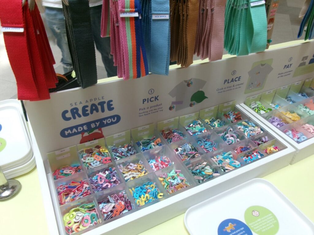 Sea Appleのネームタグクリエイトコーナーのワッペン