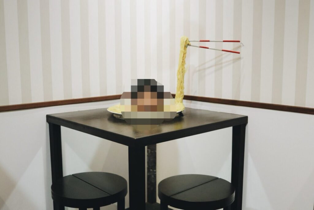 シンガポールのサイエンスセンターのラーメンの展示