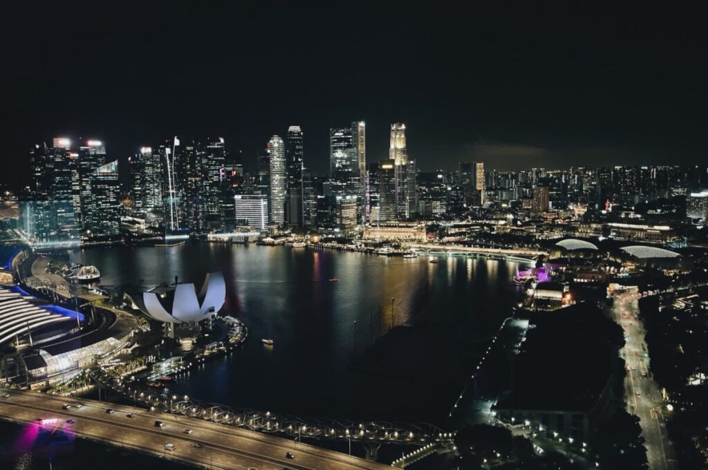 シンガポールフライヤーからのきれいな夜景