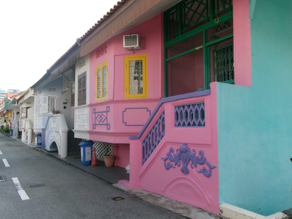 conserved terrace houseのカラフルな建物