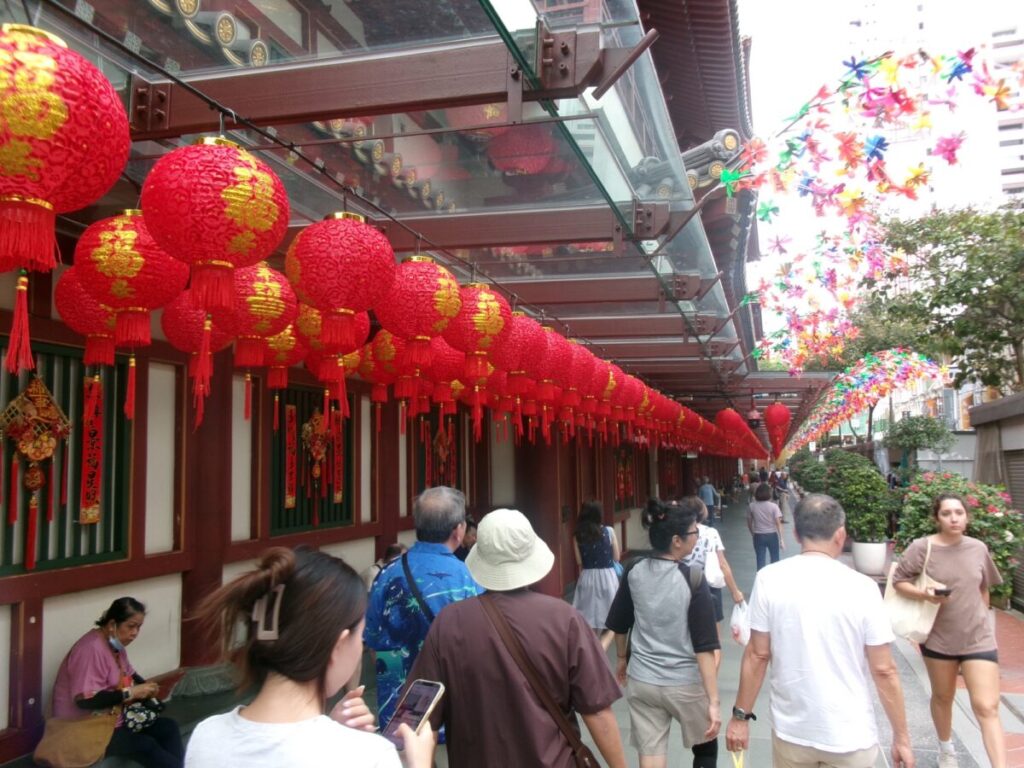 Buddha Tooth Relic Templeの赤い装飾