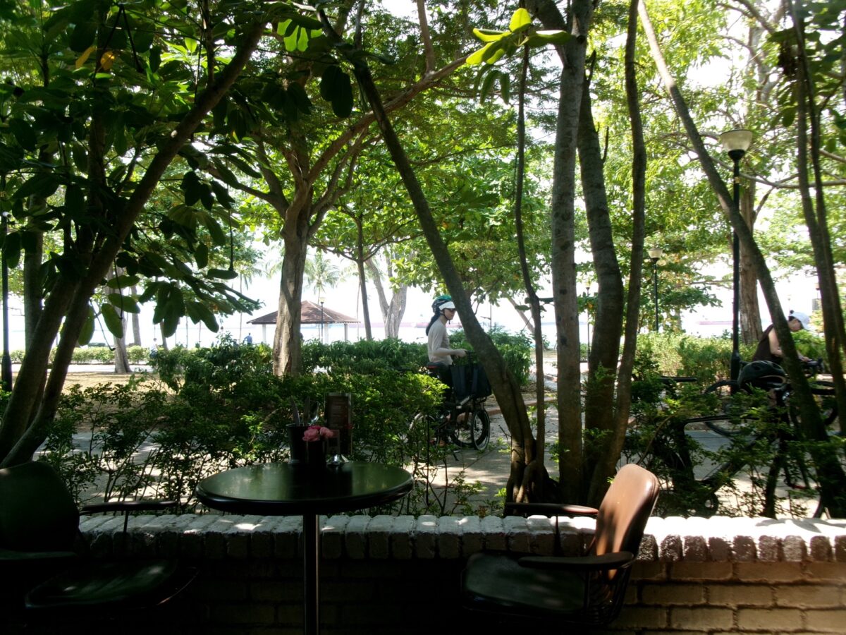 PS.Cafeのテラス席から見える景色