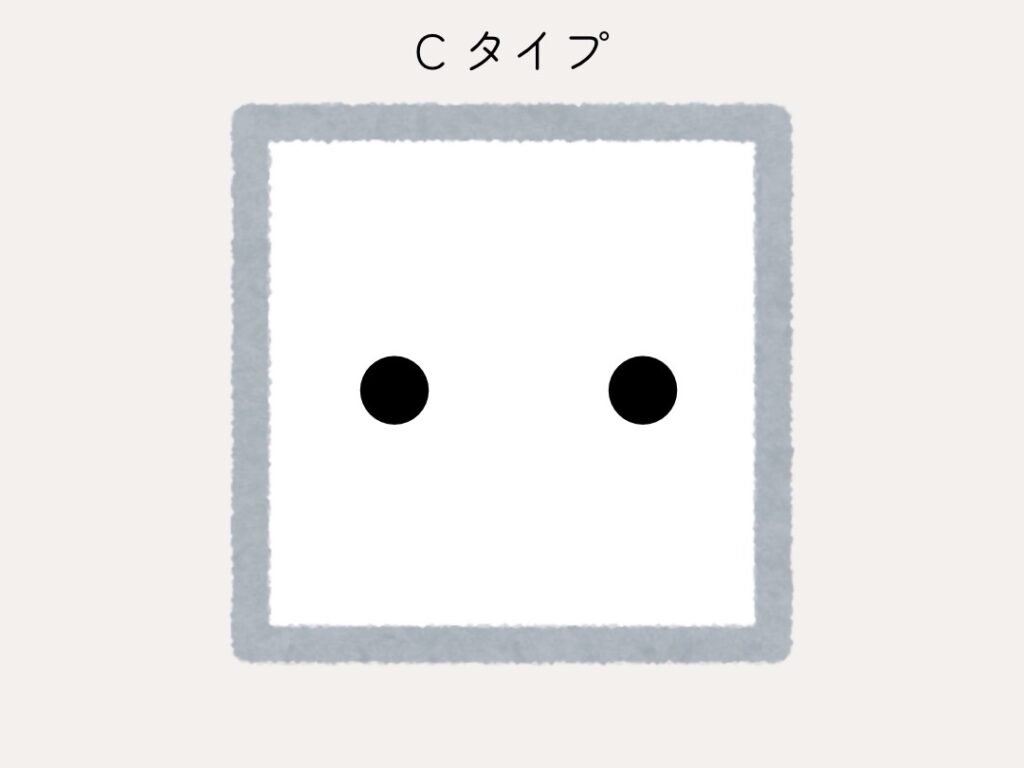 シンガポールでたまにあるコンセント"Cタイプ"のイラスト